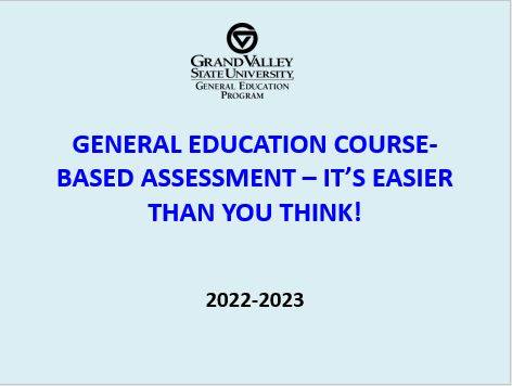 General Education Assessment Training Presentation